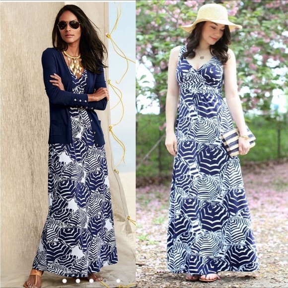 “LILLY PULITZER” Sloan Jersey Maxi Dress in Cabana - Picture 1 of 16